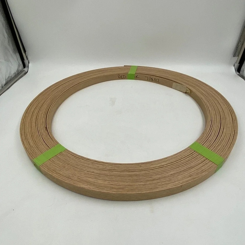 Red Oak Edge Banding 1.135 Inch Wide Wood Veneer Roll Natural Trim 100' Cabinet
